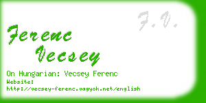 ferenc vecsey business card